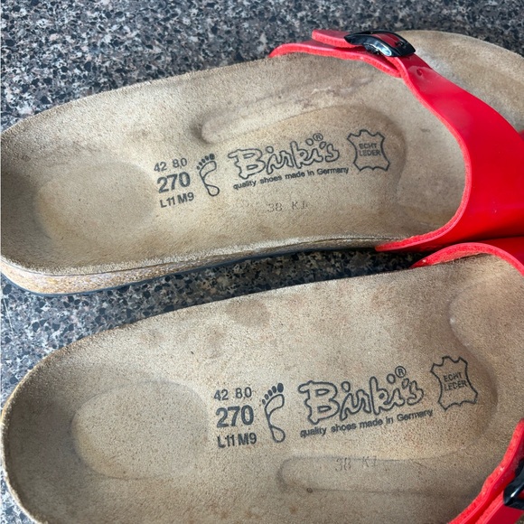 Birkenstock Birkies Majestic Red Like New Sandals Size Women’s 11 / M9 / EUR 42 - Picture 11 of 13